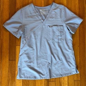 Figs Catarina Scrub Top - Vapor Blue Space Dye - Medium